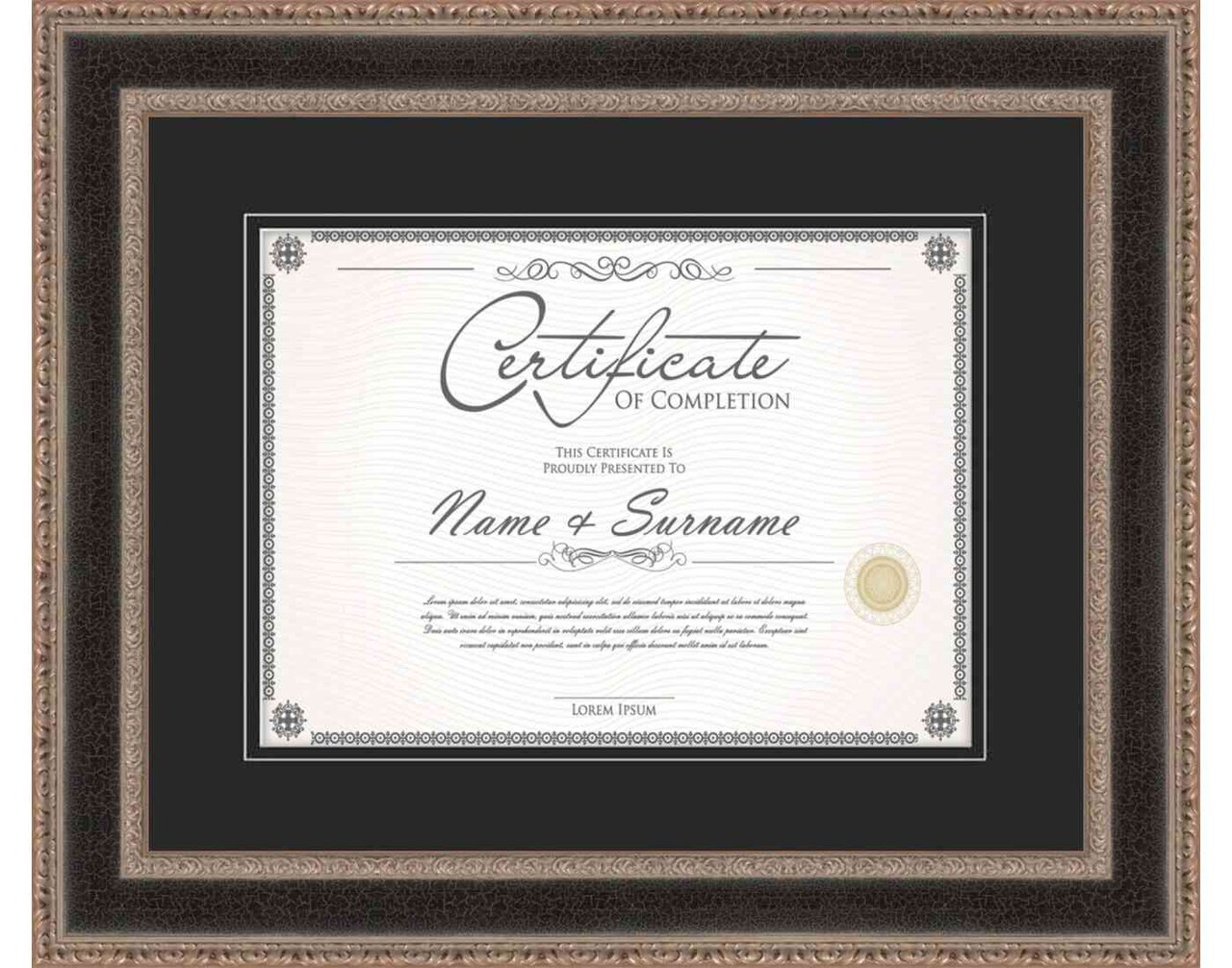 Silver Diploma Frame for Certificate, Acid-Free Black Mat, UV Acrylic, Backing, and Hanging Hardware, 8 Sizes Available